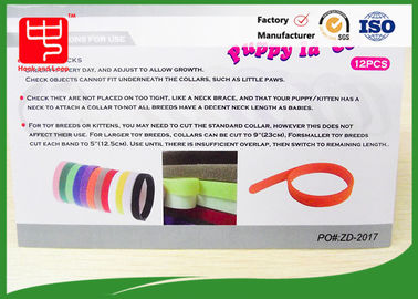 Reusable Micro Hook & Loop Straps Puppy Pet Collars Various Color 10 * 350mm
